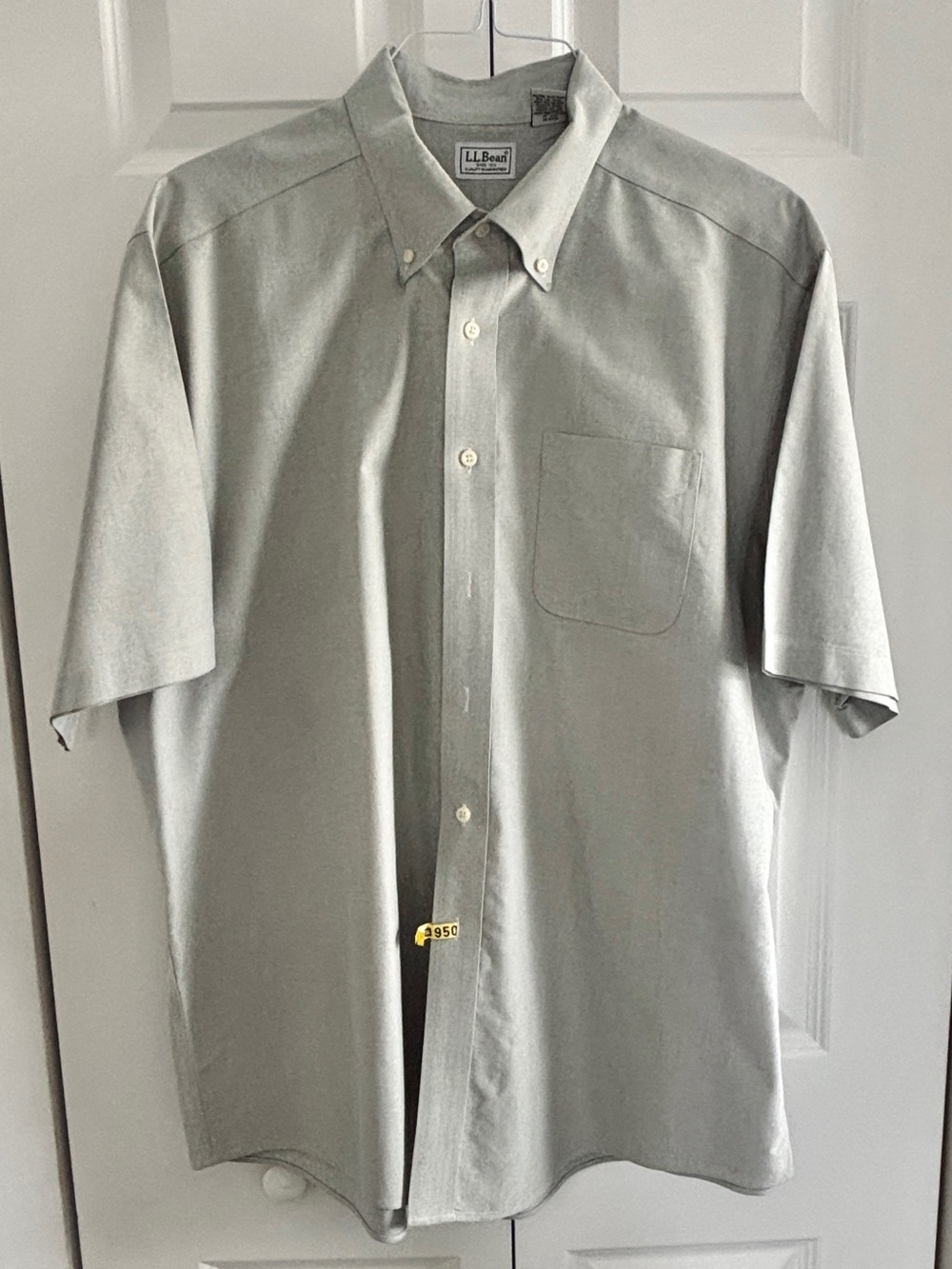 Men’s L.L.Bean Cotton Oxford Short Sleeve Button Front Shirt — Size 17 1/2